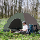 Tenda da Campeggio Pop-Up per 4 Persone 210x210x135 cm con Borsa da Trasporto Verde-2