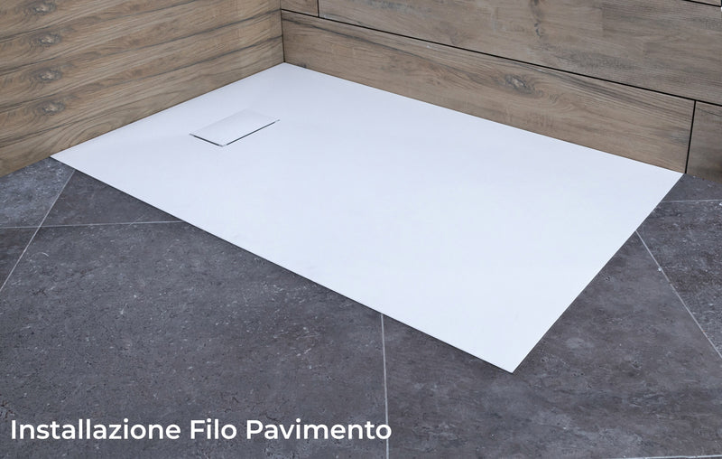Piatto Doccia Effetto Pietra Bonussi Slate Stone Bianco Varie Misure-3