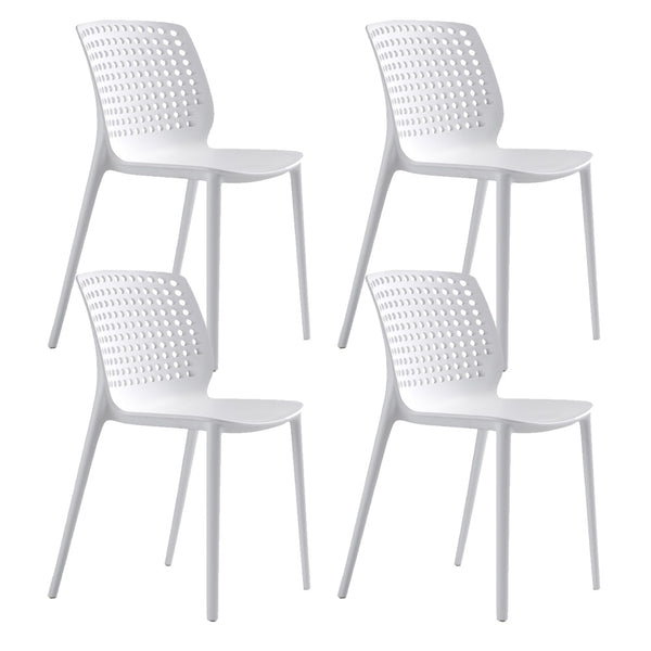 Set mit 4 stapelbaren Stühlen 80 x 45 x 50 cm aus Polypropylen und Fiberglas Wanda White sconto