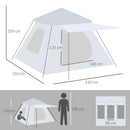 Tenda da campeggio per 2-3 persone 210x210x150 cm con Veranda grigia e bianca-3
