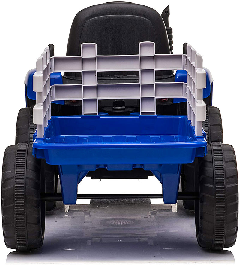 Trattore Elettrico per Bambini 12V con Rimorchio Happy Kids Blu-3