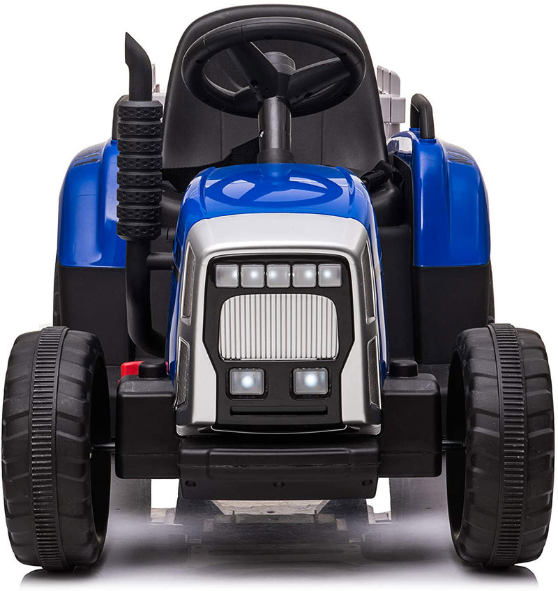 Trattore Elettrico per Bambini 12V con Rimorchio Happy Kids Blu-5