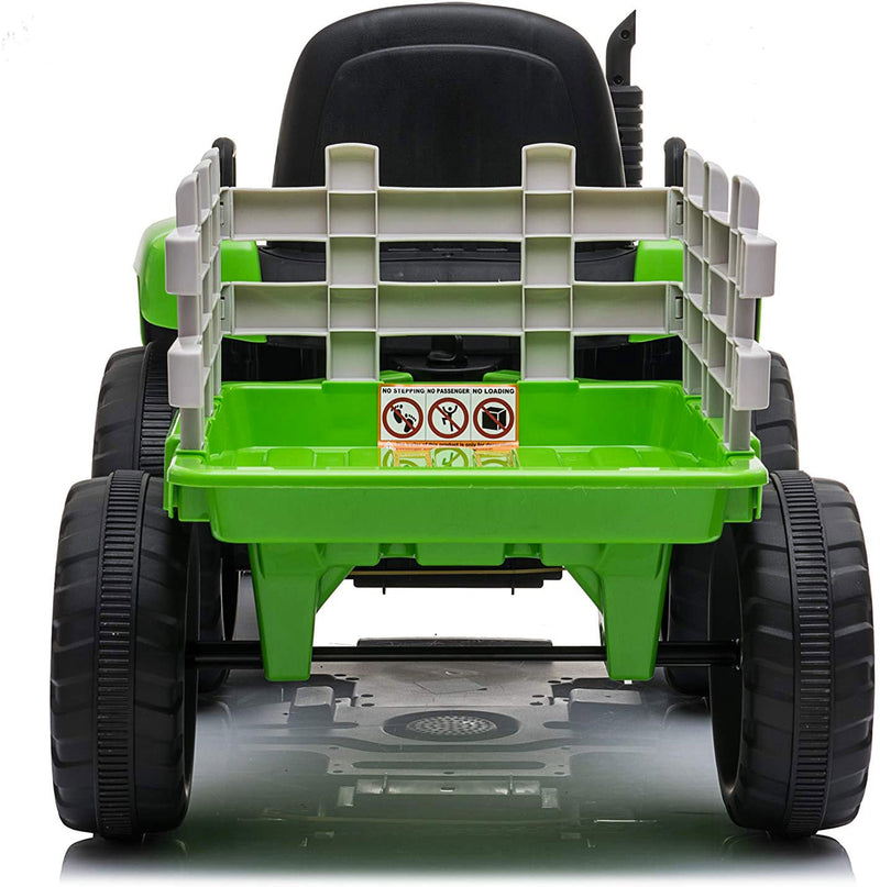Trattore Elettrico per Bambini 12V con Rimorchio Happy Kids Verde-4