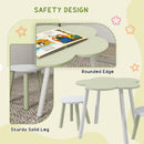 Set Tavolino e 2 Sedie per Bambini con Design a Fiori  in MDF e Legno di Pino Giallo e Bianco-5