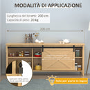 Kit per Porta e Ante Scorrevoli per Mobili con Binario 200 cm in Acciaio Nero-4