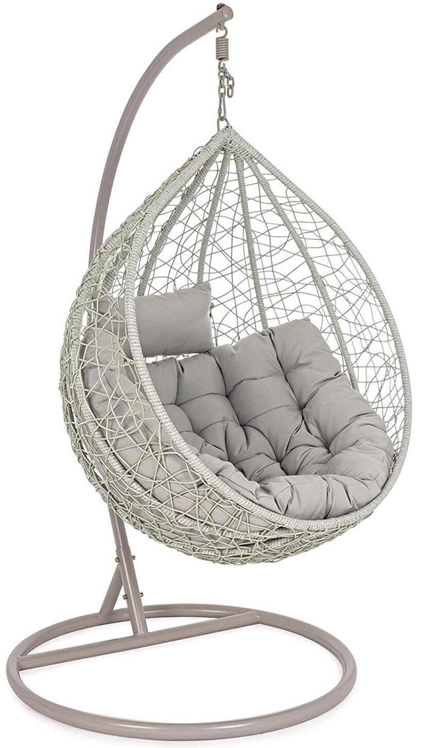 prezzo Gartenschaukel-Hängematte aus Stahl und grauem Saphir-Rattan