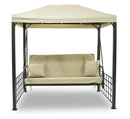 Dondolo Letto 3 Posti con Copertura a Gazebo Beige-2