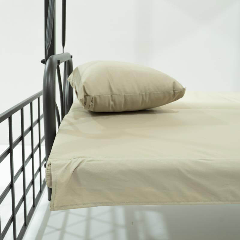 Dondolo Letto 3 Posti con Copertura a Gazebo Beige-5