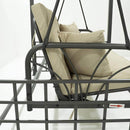 Dondolo Letto 3 Posti con Copertura a Gazebo Beige-7