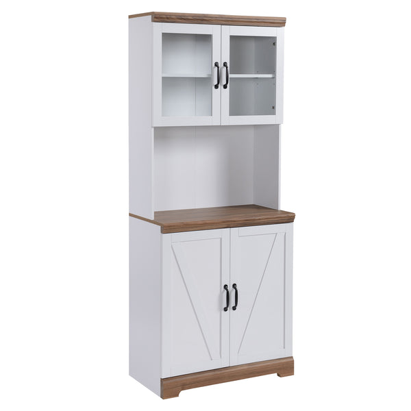 sconto Küchen-Sideboard mit 2-türigem Schrank und Arbeitsplatte 80 x 39,5 x 176 cm aus weißem MDF