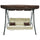 Schaukelbett 3 Sitze 202x115x170 cm in Stahl und Polyester Andromedabraun und Ecru