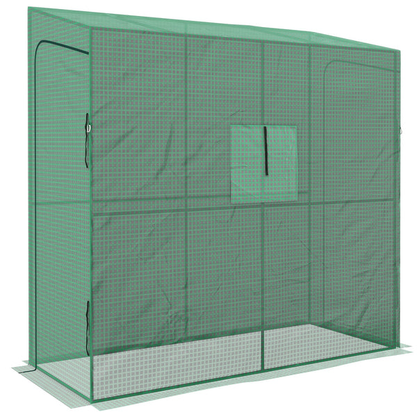 Serra da Giardino a Muro con 2 Porte Avvolgibili e Copertura 200x80x200 cm in PE Anti UV Verde prezzo