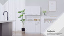 Küchenschrank aus weißem Holz mit Oberschränken 101 x 39 x 180 cm