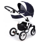 Duo Passeggino Carrozzina Adamex Aspena 837S Serie Eko Blu e Bianco-3