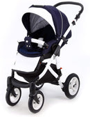 Duo Passeggino Carrozzina Adamex Aspena 837S Serie Eko Blu e Bianco-4
