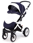 Duo Passeggino Carrozzina Adamex Aspena 837S Serie Eko Blu e Bianco-5
