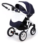 Duo Passeggino Carrozzina Adamex Aspena 837S Serie Eko Blu e Bianco-6