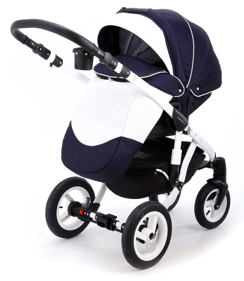 Duo Passeggino Carrozzina Adamex Aspena 837S Serie Eko Blu e Bianco-6