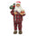 Weihnachtsmann Tartan roter Pyjama H90 cm mit Mini-Glühwürmchen und Geräuschen