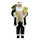 Weihnachtsmann-Samtkleid H110 cm mit Mini-Glühwürmchen und schwarz-goldenen Geräuschen