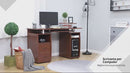 Schreibtisch-PC-Halter 120 x 55 x 85 cm in walnussbraunem Holz
