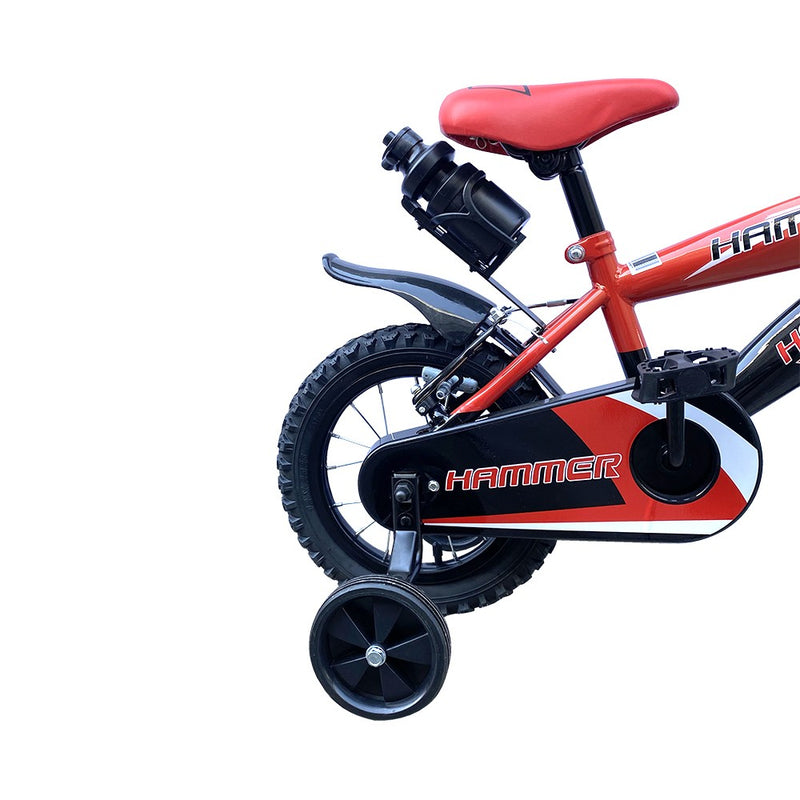 Bicicletta per Bambini 16" con borraccia e telaio in acciaio Rosso-3