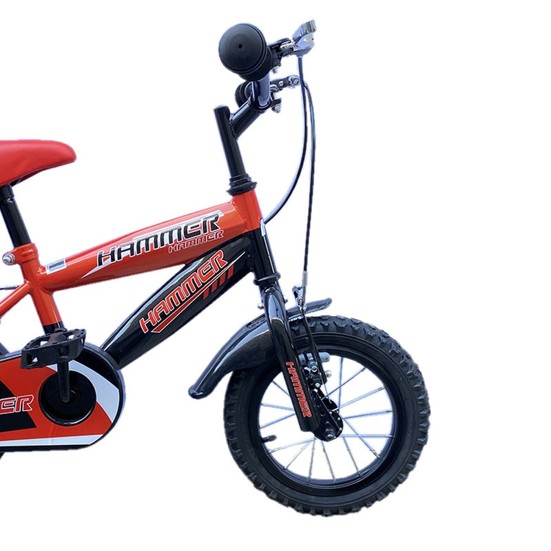 Bicicletta per Bambini 16" con borraccia e telaio in acciaio Rosso-4