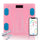 Digitale Waage Max 180 Kg aus Glas mit Pink Bluetooth App