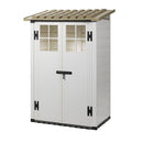 Casetta Box Ripostiglio Capanno in Pvc per Attrezzi 122,5X82,5X206Cm Tuscany New Evo 100 Beige-1