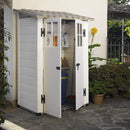Casetta Box Ripostiglio Capanno in Pvc per Attrezzi 122,5X82,5X206Cm Tuscany New Evo 100 Beige-5