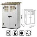 Casetta Box Ripostiglio Capanno in Pvc per Attrezzi 122,5X82,5X206Cm Tuscany New Evo 100 Beige-7