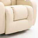 Poltrona Relax Massaggiante e Reclinabile 85x94x104 cm in Similpelle Crema-9