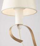 Elegante Wandlampe aus weißem, ineinander verschlungenem Metall mit Gold