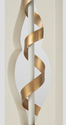 Elegante Tischlampe aus weißem geflochtenem Metall mit Gold
