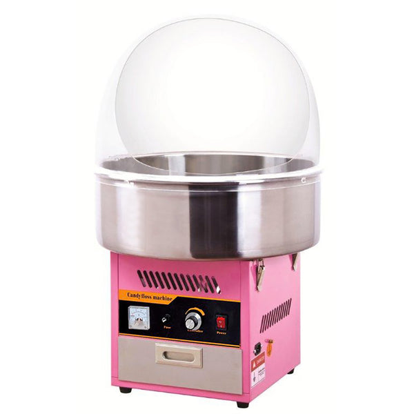 Professionelle elektrische Tischzuckerwattemaschine mit transparenter Kuppel Happy Air Events sconto