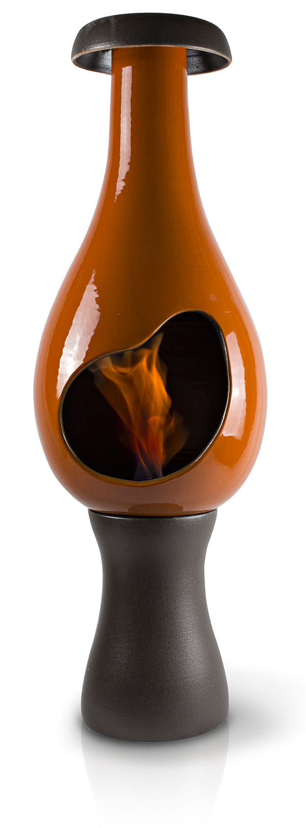 Bioethanol-Bodenkamin aus Keramik 35 x 95 cm hoch Orange Bohne sconto