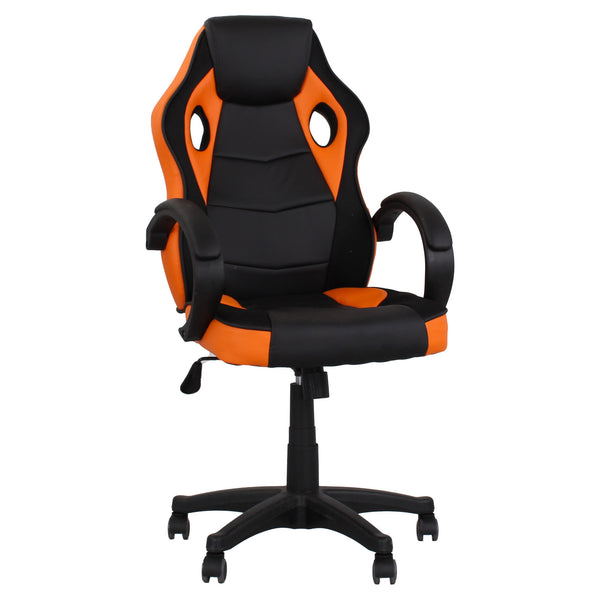 online Gaming-Stuhl 59 x 120 cm aus orangefarbenem Kunstleder