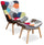 Relax-Sessel mit Fußstütze Pouf aus Patchwork-Stoff
