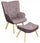 Relax-Sessel mit Fußstütze Hocker aus taubengrauem Stoff