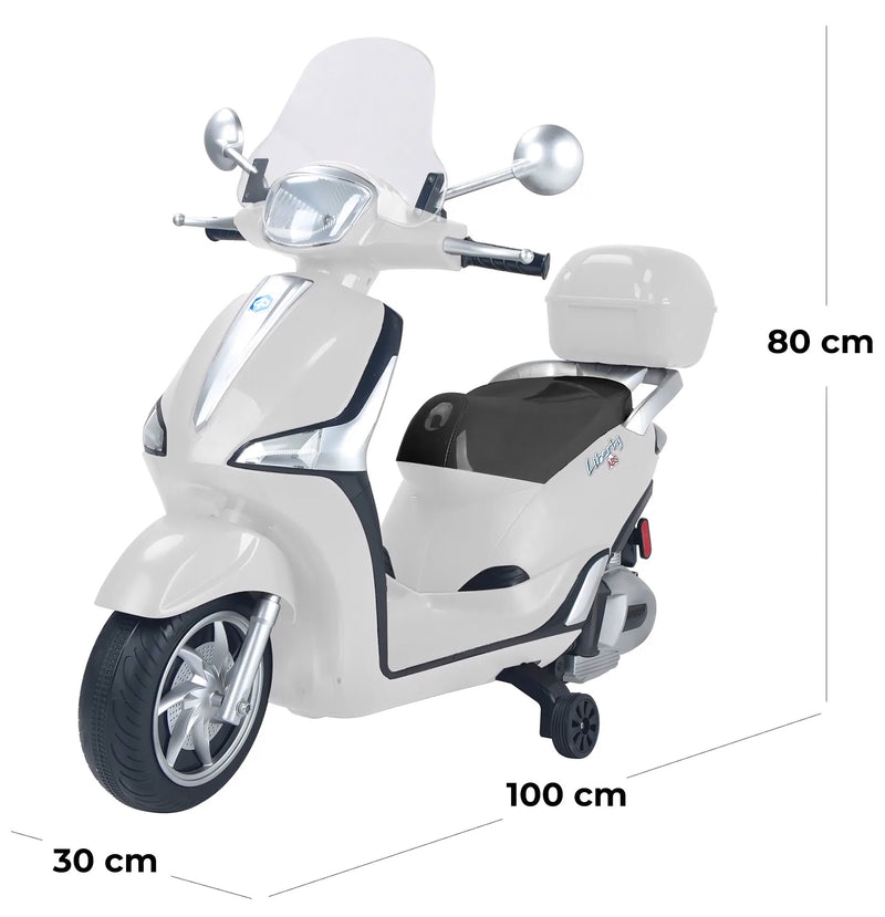 Scooter Elettrico per Bambini 12V Piaggio Liberty ABS Bianco-2
