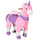 Schaukelpferd für Kinder 70x32x87 cm mit Rädern in Form eines rosa Einhorns