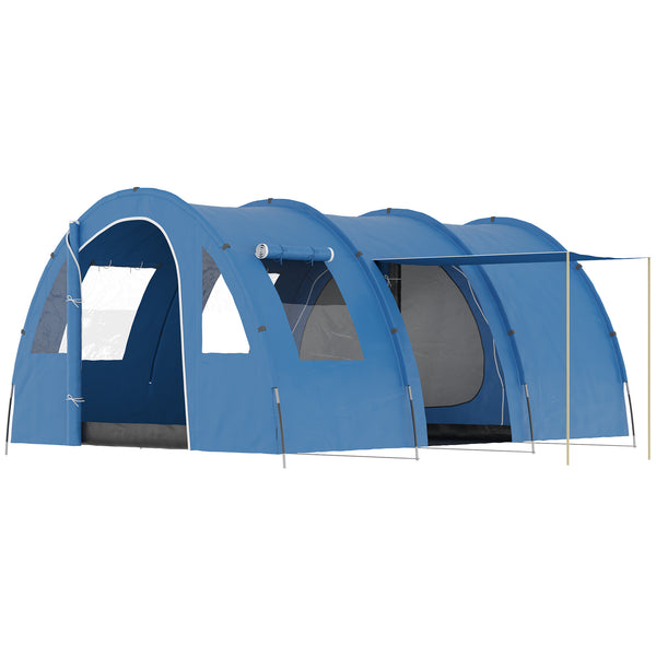 Tenda da Campeggio per 5-6 Persone 475x315x215 cm con 2 Porte Finestre e Tasche Portaoggetti Blu online