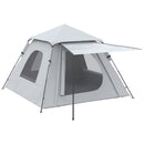 Tenda da campeggio per 2-3 persone 210x210x150 cm con Veranda grigia e bianca-1