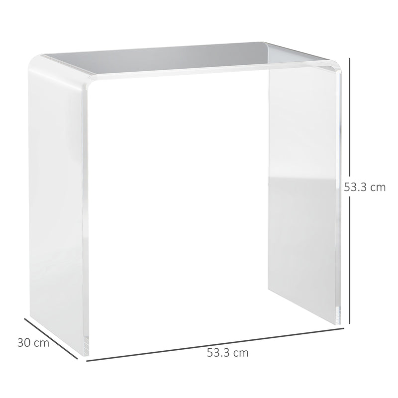 Tavolino da Salotto a Forma di U 53,5x30,5x53,5 cm in Acrilico Trasparente-3