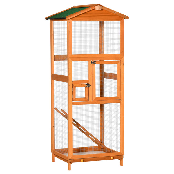 Voliere für den Außenbereich, 68 x 63 x 165 cm, aus orangefarbenem Holz acquista