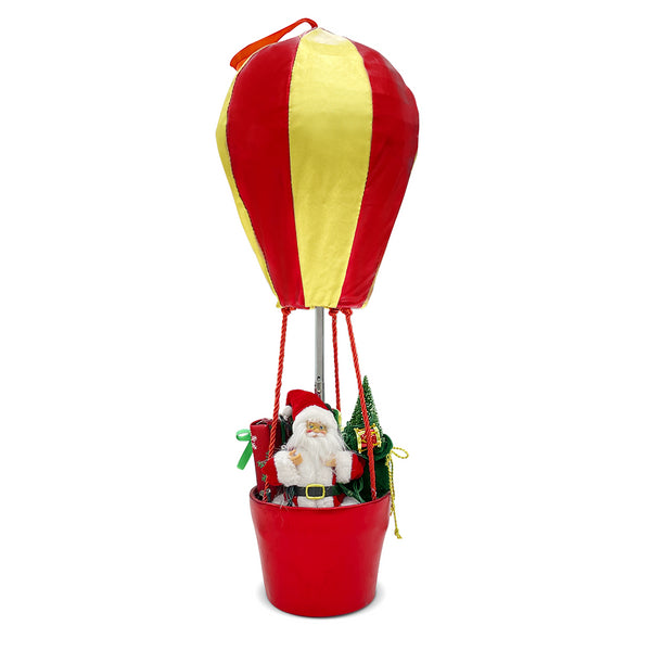 prezzo Weihnachtsmann mit Heißluftballon H60 cm mit Licht und Sound