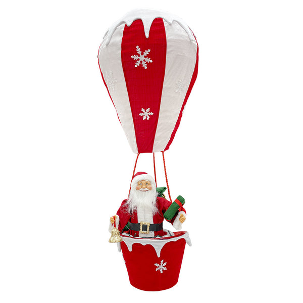 online Weihnachtsmann mit Heißluftballon H110 cm mit Licht und Sound