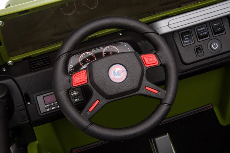 Macchina Elettrica per Bambini 2 Posti Maxi Fuoristrada 12V Happy Kids Verde-10