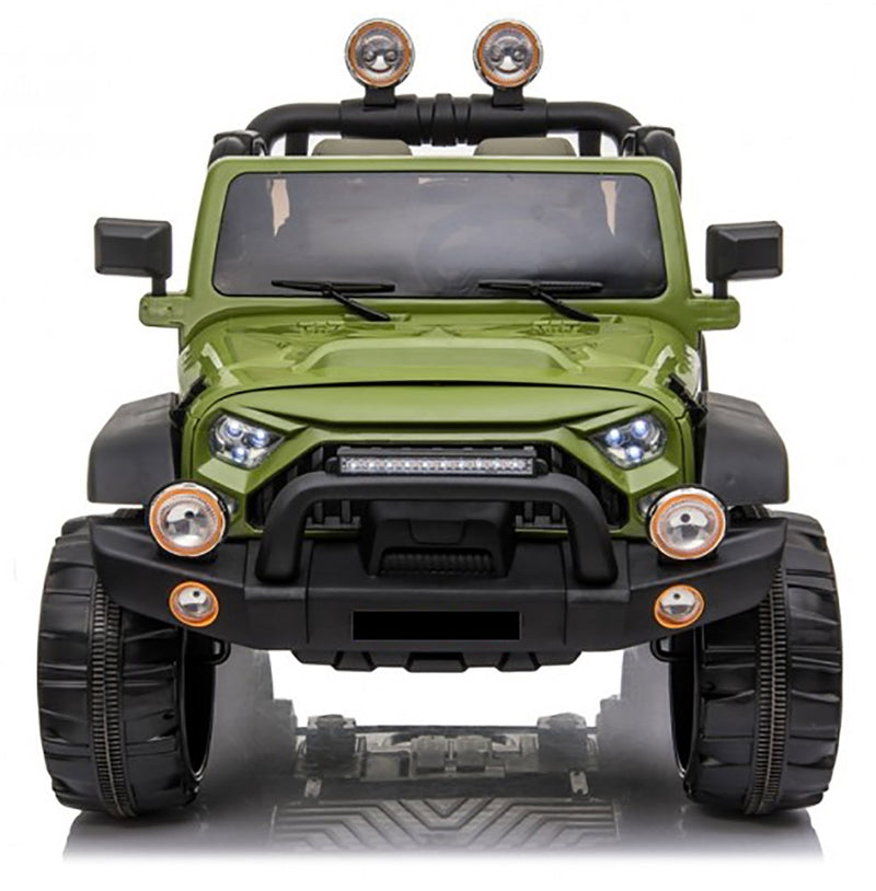 Macchina Elettrica per Bambini 2 Posti Maxi Fuoristrada 12V Happy Kids Verde-4