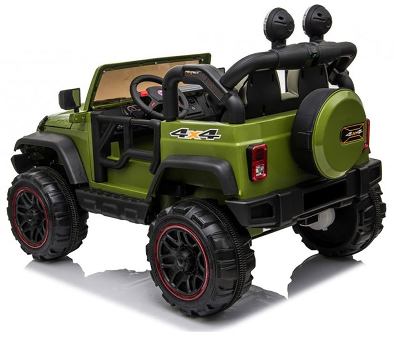 Macchina Elettrica per Bambini 2 Posti Maxi Fuoristrada 12V Happy Kids Verde-3